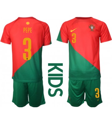 Maillot de foot le Portugal Pepe #3 Domicile enfant Monde 2022 Manches Courte (+ pantalon court)
